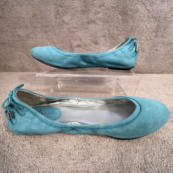 Maria Shariapova Cole Haan Nike Air Corset Lace Up Teal Ballet Flats 10B Preppy - Picture 6 of 12